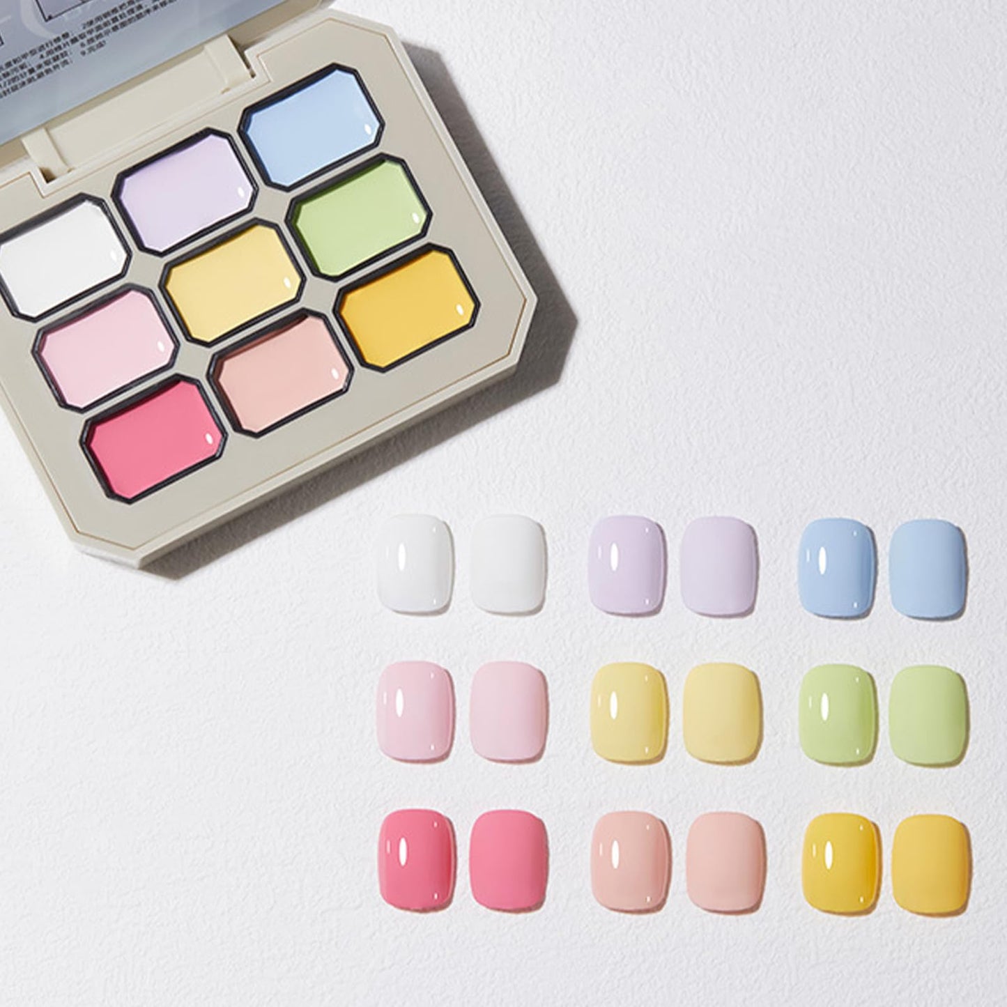 Gel Nails Paint,9 Colors Gel Nail Polish Painting Palette,Creamy Colorful Nail Polish Set,Portable Gift for Mom/Girls/Friend DIY Home (A1)