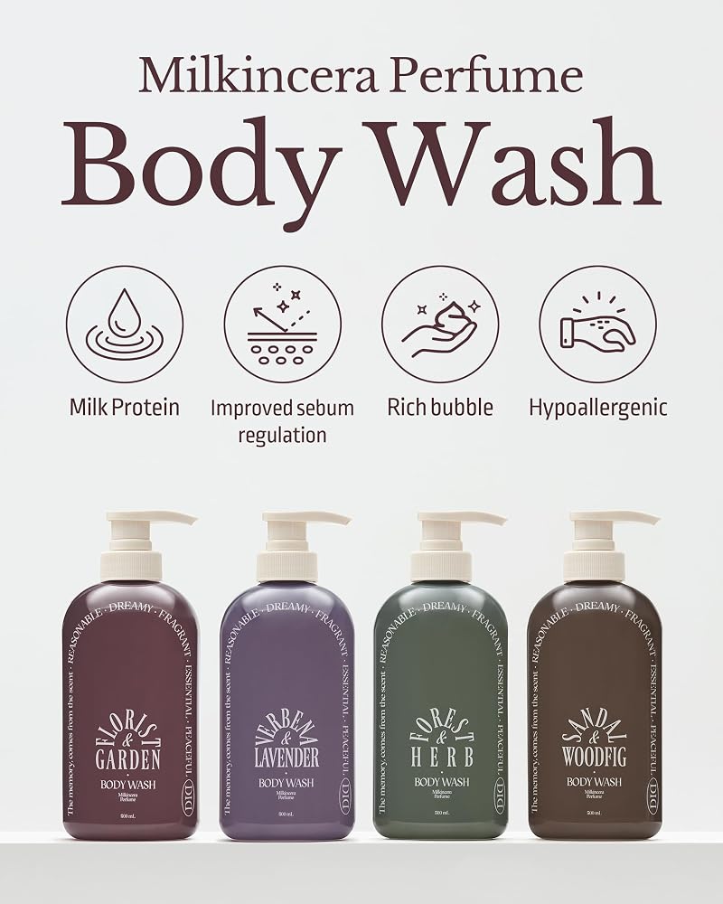 Milk in Cera Perfume Body Wash with Milk Protein & Ceramide - Odid Sandal Woodfig 16.9 fl oz