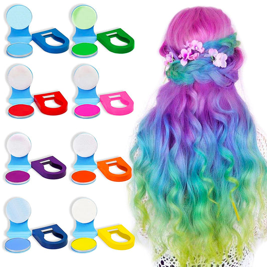 CAMBIODV Hair Chalk for Kids, 8 Colors Temporary Hair Chalk, Non-Sticky Washable, Vibrant Hair Color Makeup Kit for New Year Birthday Party Cosplay DIY Christmas, Gift for Kids Aged 4-10