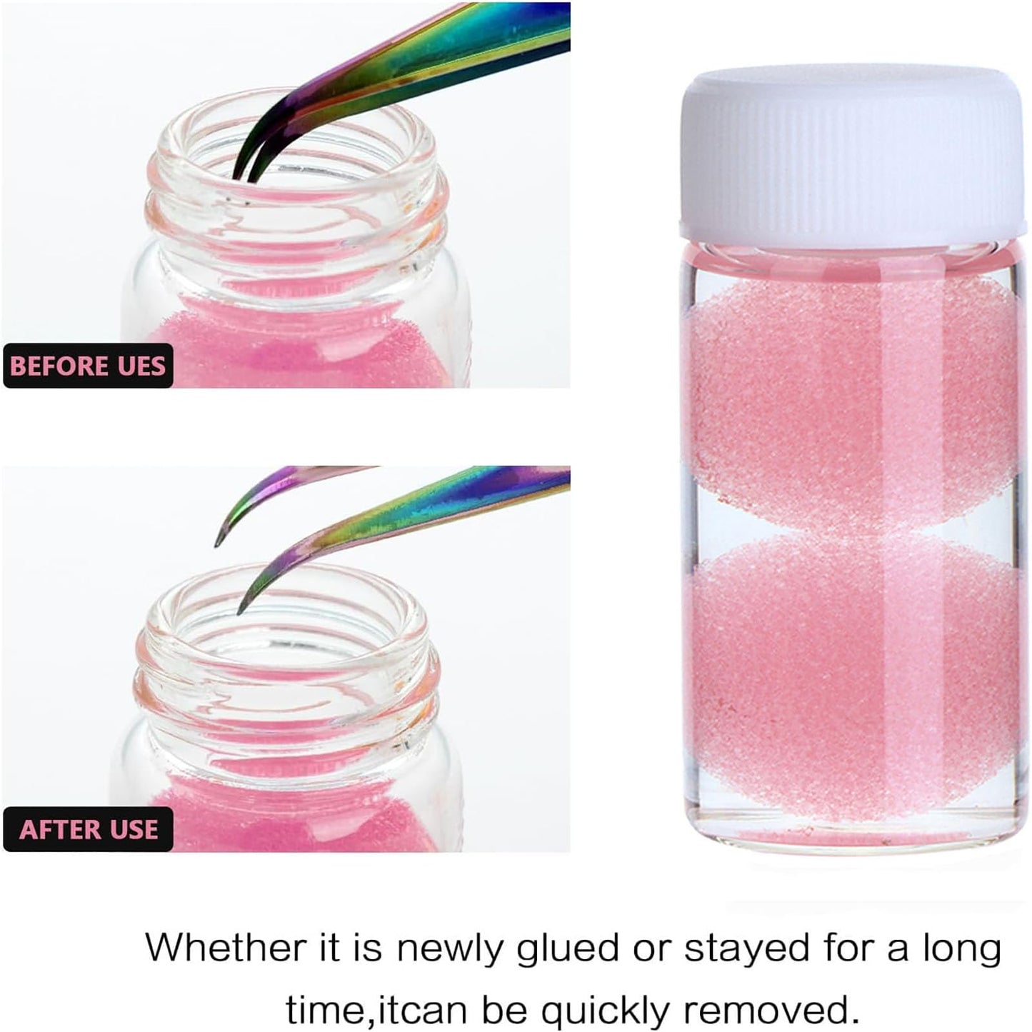 30ML Tweezer Cleaner, Eyelash Extensions Tool Tweezer Cleaning Sponge Balls without Residue Increase Friction Liquid Glue Remover Cleaning Tool