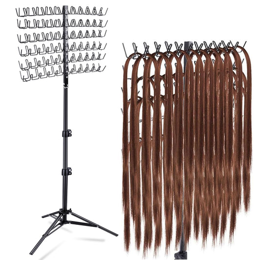 IDM-UTSL Braiding Hair Rack, 144 Pegs, Three Heights Adjustable Braiding Rack Stand for Hair, Large Tripod Stand, Not Shake