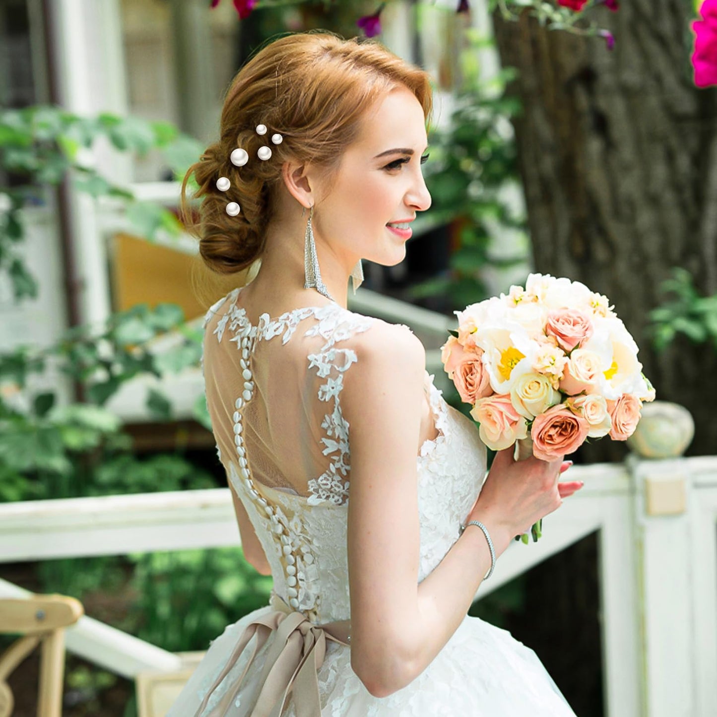 YUXIANLB 40 PCS Pearl Hair Pins Wedding Pearl Hairpins U Pearls Shaped Hair Accessories Bridal Bobby Pins White Pearls Bobby Clip Gold Vintage Headpiece Jewelry for Brides Bridesmaids Women Hairstyles