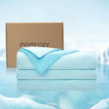 Momcozy Twin XL Cooling Comforter - 68x90 in, 3-Second Cool, 8+ Hours Stay Cool, Deep Light Blue (Variation: Cooling Deep Light Blue+Twin/Twin XL)