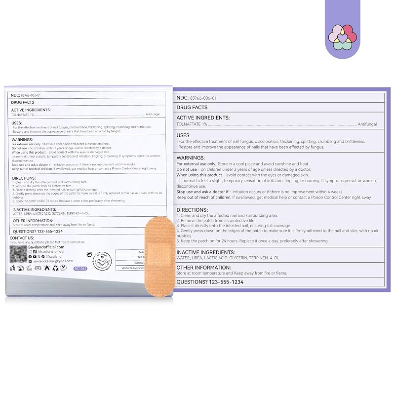 Overnight 1% Tolnaftate Fungal Nail Patches for Toenails - 96 Patches (Variation: 96 Patch)