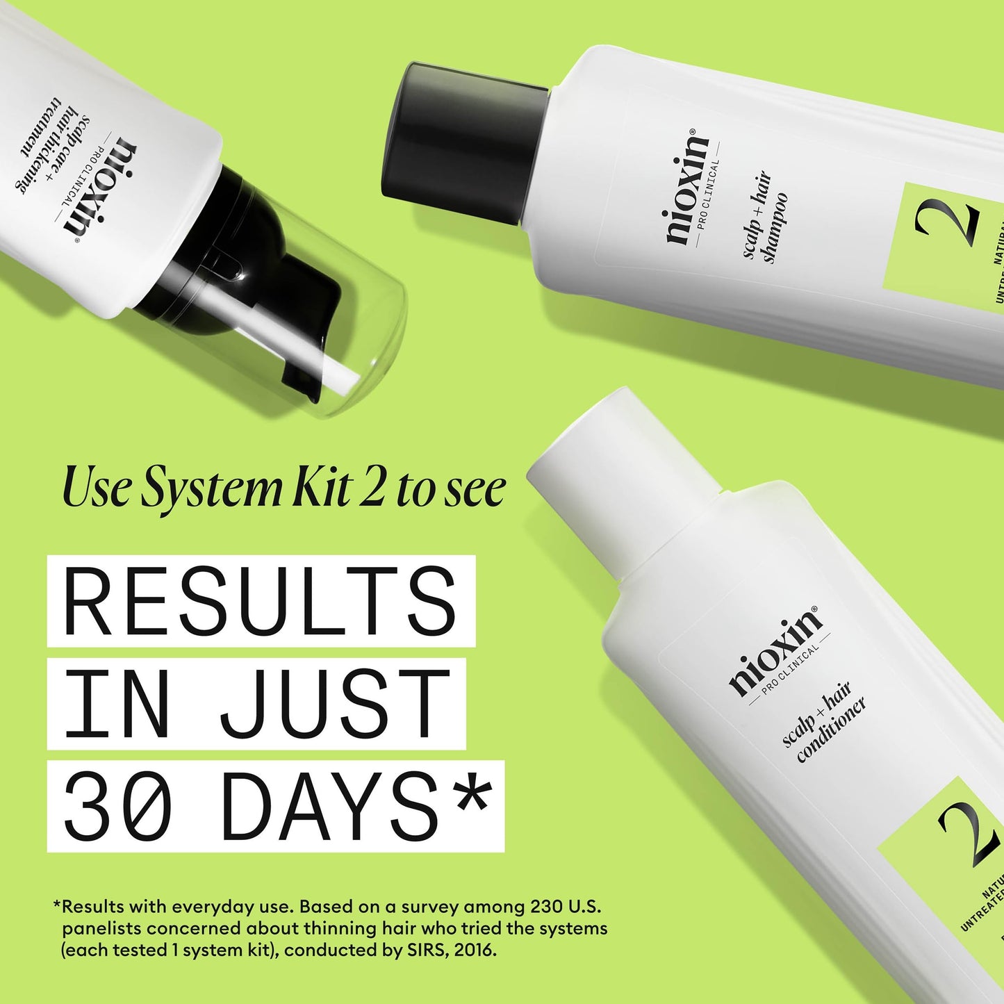 Nioxin Scalp + Hair Thickening System 2 Leave on Treatment | For Natural or Untreated Hair with Progressed Thinning | 6.8 Fl oz.