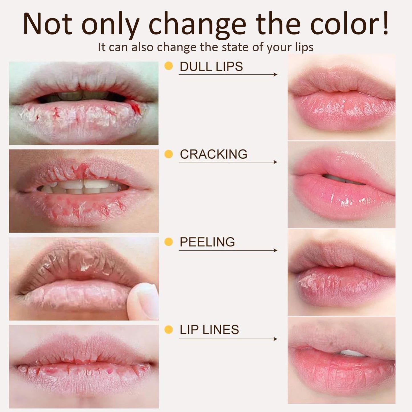 ETUIH Color Changing Lipstick, Gold Crystal Color Changing Lipstick, Transferproof Colors Changings Transparente Lipsticks, Long Lasting 24 Hours, Moisturizing Glossy Shine Lip Gloss for Women (1pcs)
