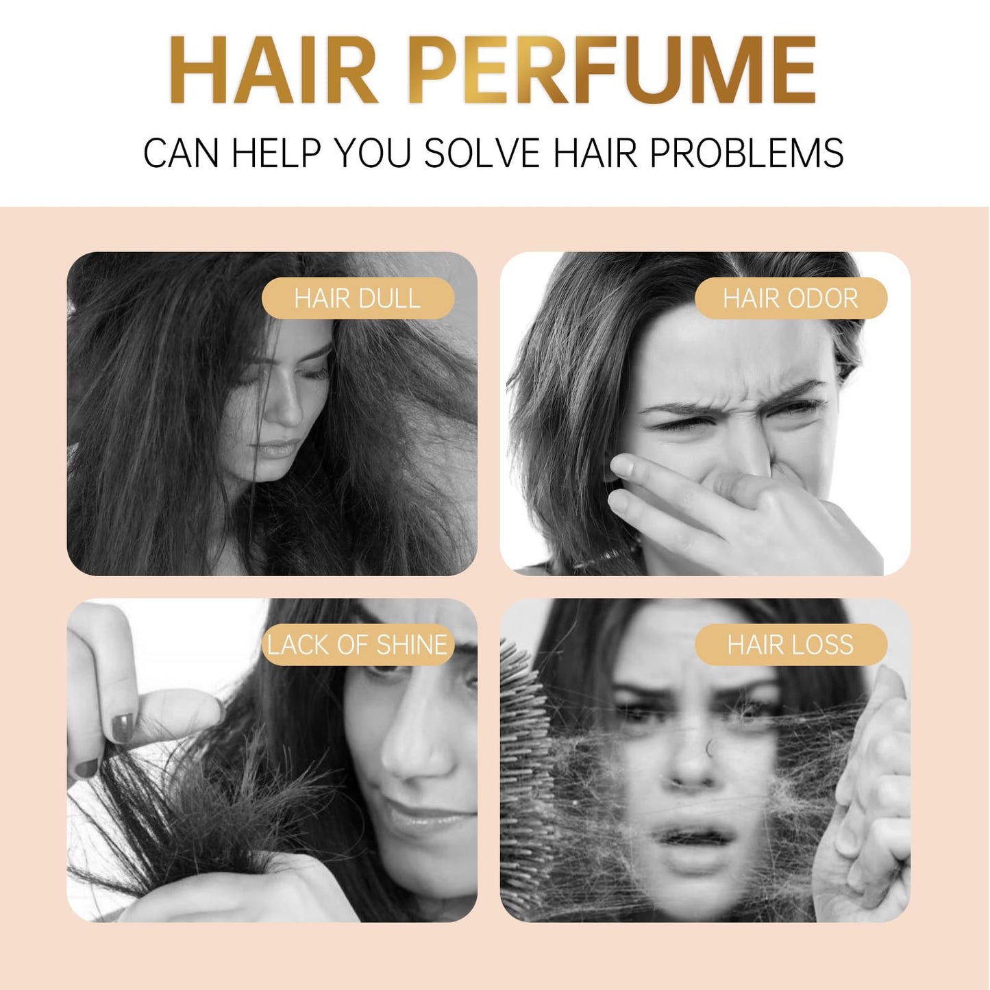 Hair Perfume for Women – Fresh Hair Fragrance with Honey, Coconut Oil, and Chamomile Extract, Odor-Removing, Nourishing & Long-Lasting Scent for Smooth and Beautiful Hair
