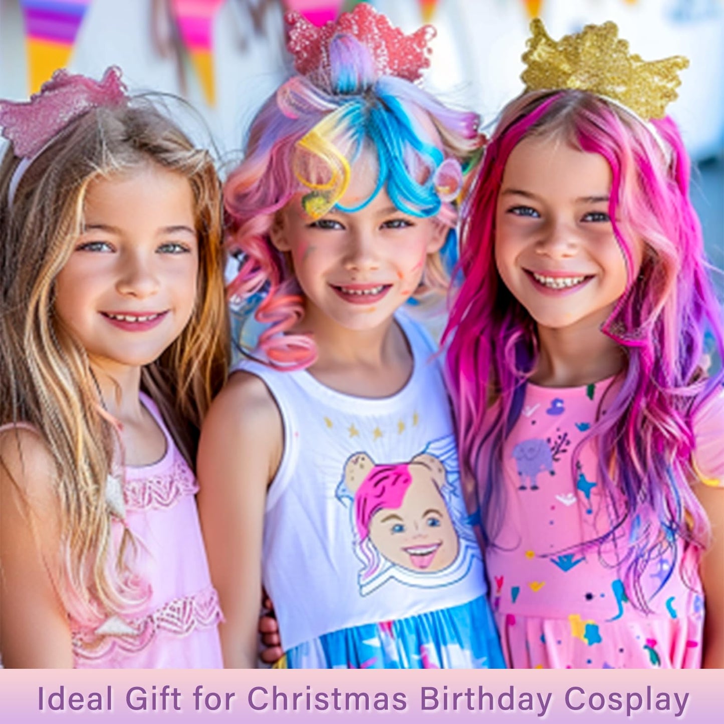 SPRINGSUGAR 6 PCS Hair Chalk Comb Set Temporary for Girls Kids Makeup Kit, Washable Hair Chalk for Christmas Gifts Toys Birthday Cosplay Festivals Hair DIY Party (Black+Green+Pink+Yellow+Purple+Red)