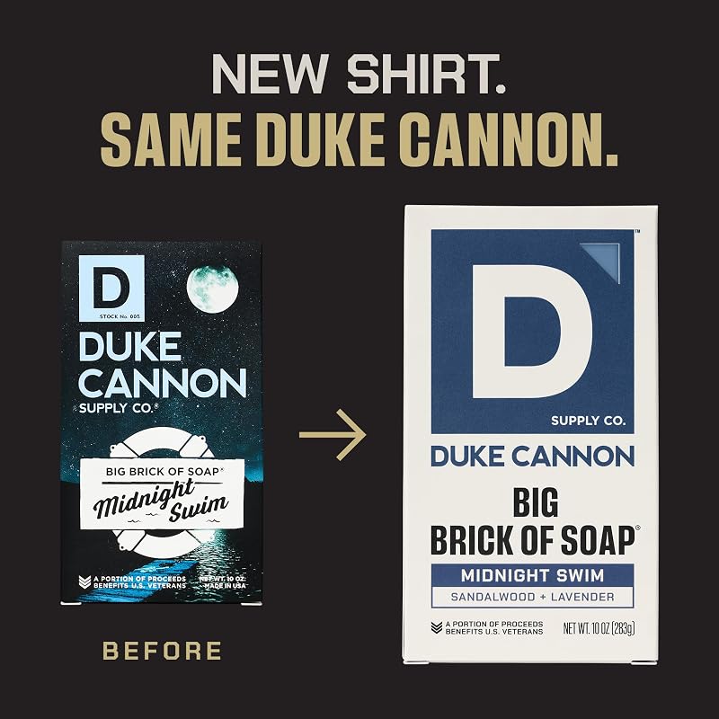 Midnight Swim Duke Cannon Big Brick Soap Bar 10 oz 3 Pack for Men - Variation: Midnight Swim