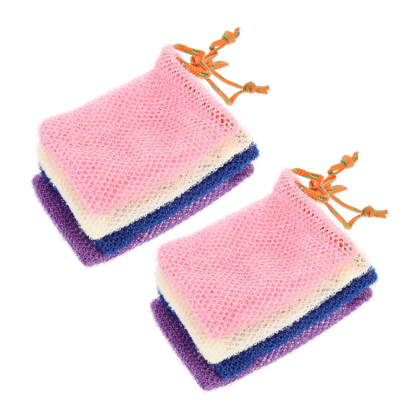 Angoily 8pcs Exfoliating Soap Net Bags for Face Cleaning and Bath Use Mesh Drawstring Pouches for Lathering Handmade and Natural Soaps