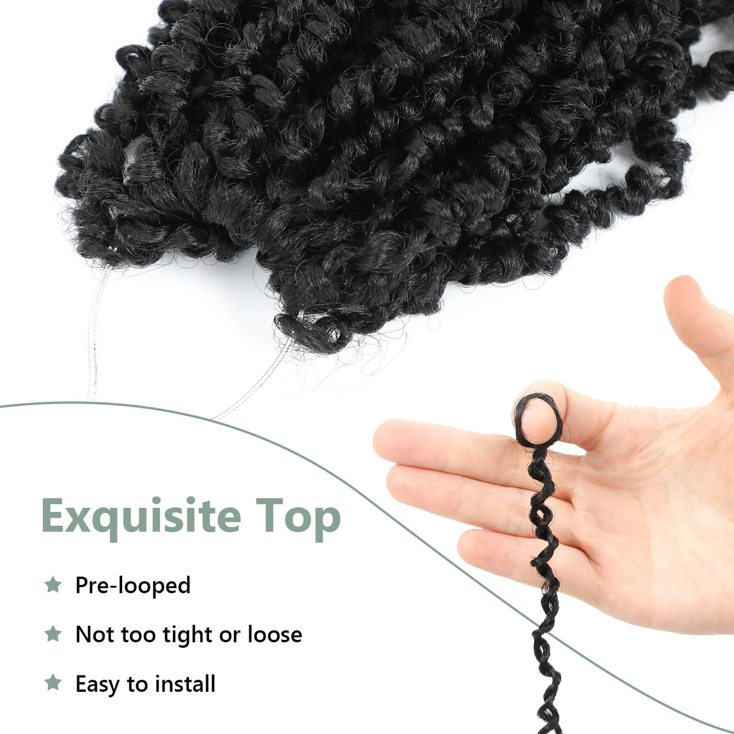 Yanky Twist Crochet Hair 12 Inch Crochet Yanky Twist Hair 8 Packs Spring Mini Twist Crochet Hair Extensions 1B Bohemian Passion Twist Hair for Black Women