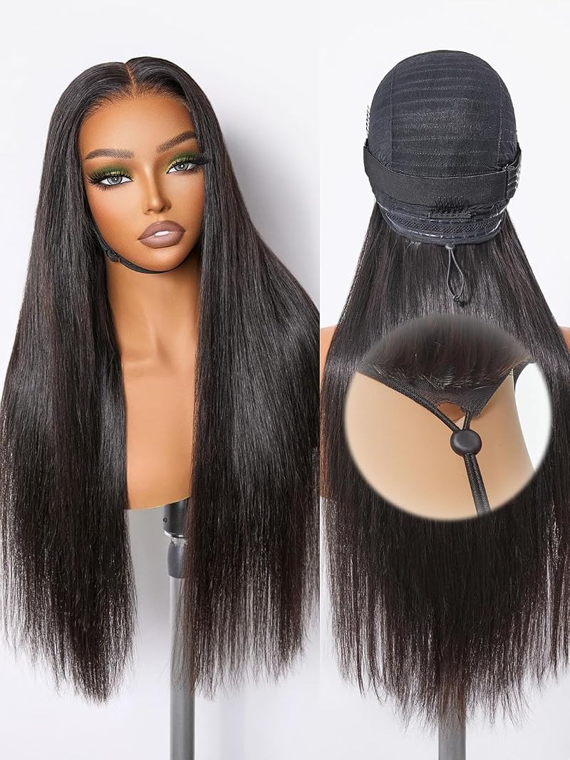 Natural Color 18in Glueless 13x6 Lace Frontal Wig, 180% Density, Pre-Plucked, With Drawstring - Miniask