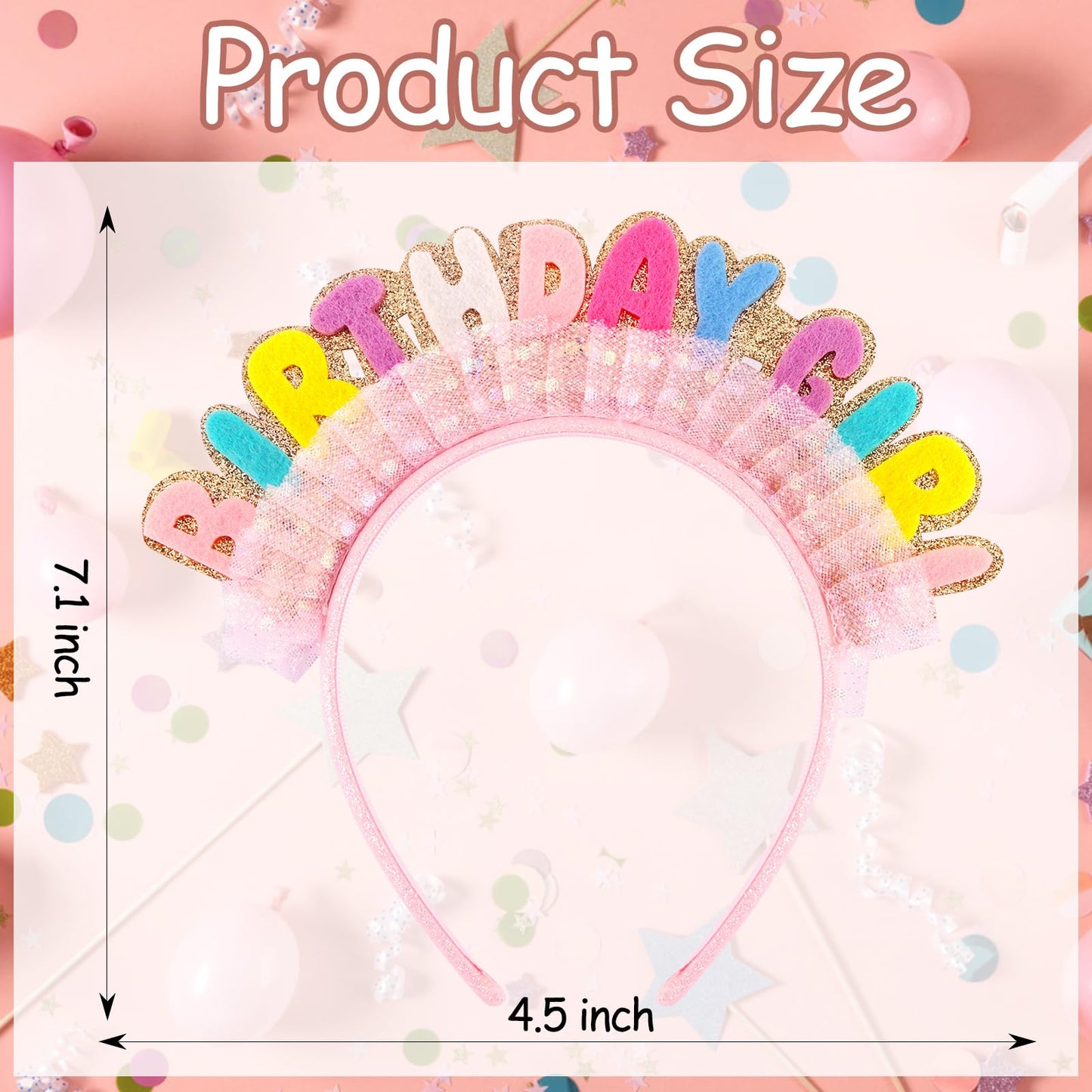 Vovii Birthday Girl Headband Princess Crown for Women Girls, Happy Birthday Headband for Hair Accessories