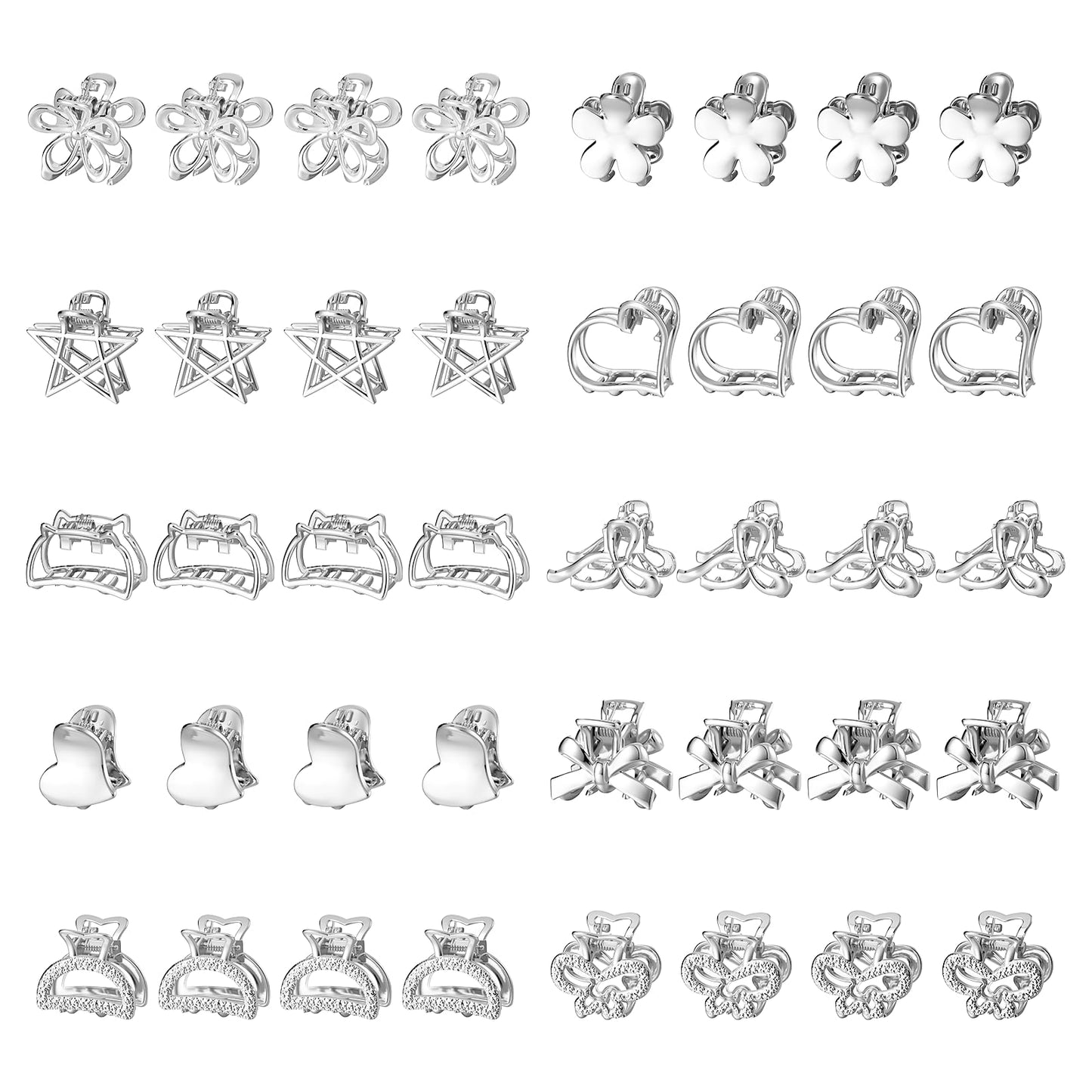 CWJCYTNSN Small Metal Hair Clips, Gold Mini Hair Claw Clips for Thin Thick Hair, Cute Tiny Hair Clips, Strong Hold NonSlip Flower Hair Jaw Clamps for Women Girls