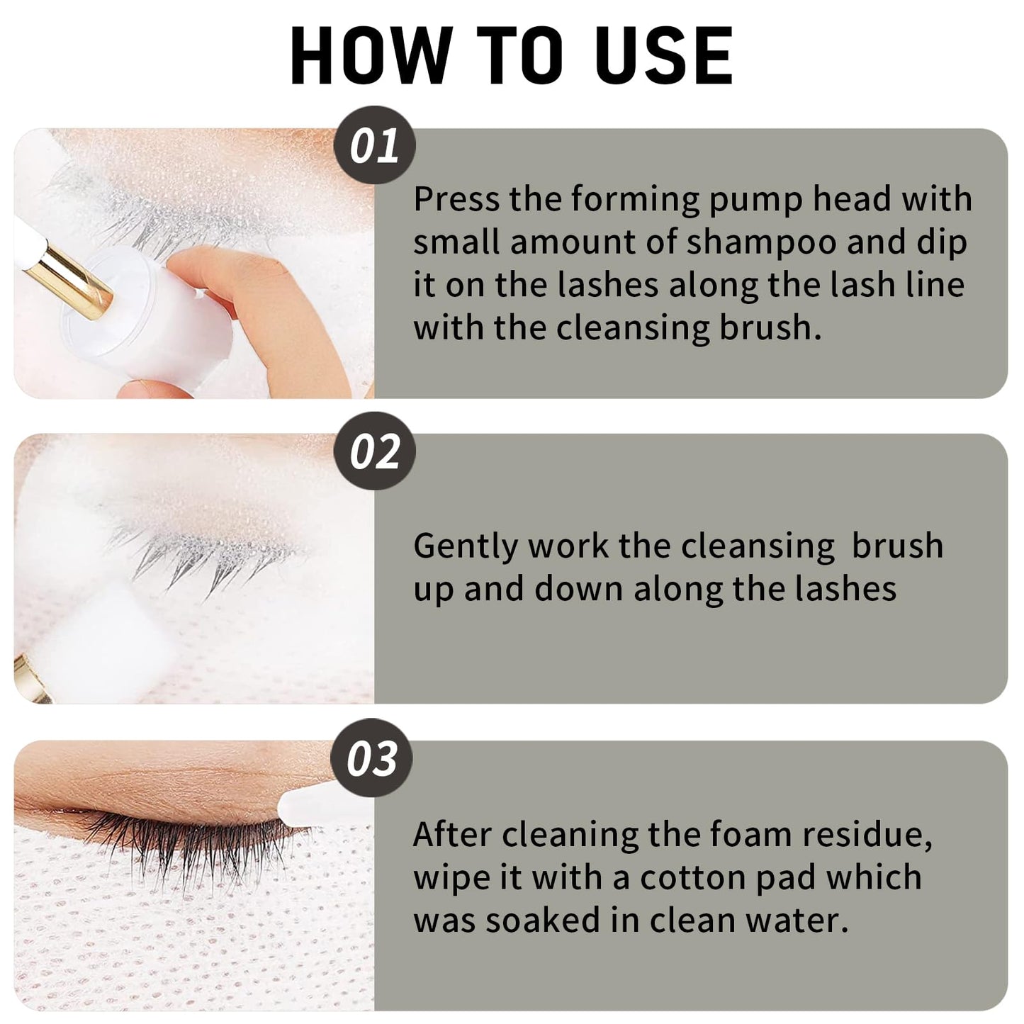 600ml Lash Shampoo Bulk, Eyelash Extensions Cleanser for Extensions, Safe Makeup Remover, Non-irritating or Burning Formula Eyelid Foaming Cleanser for Professional Salon and Home Use (Classic Charm)