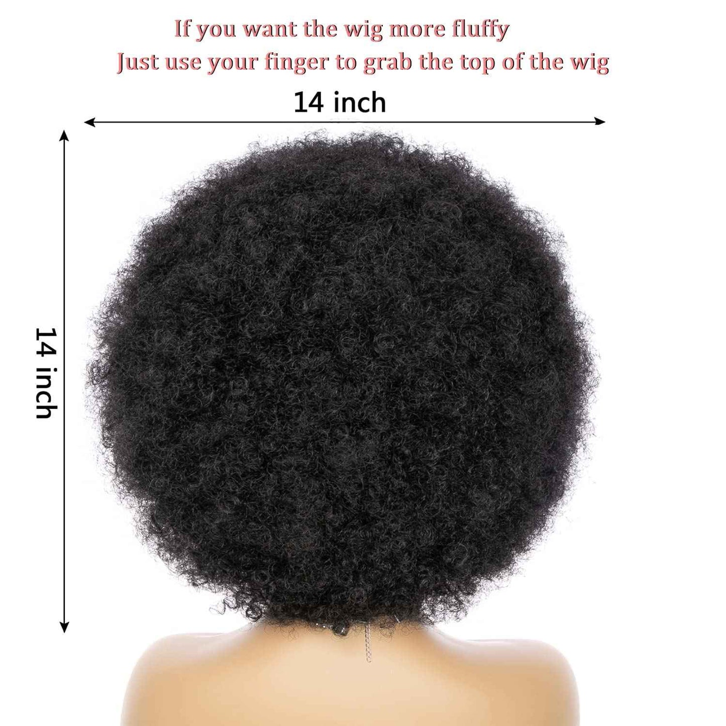JSDshine Soft Afro Wig 70s For Women Kinky Curly Hair Wigs With Bangs Natural Looking Short Curly Wig For Men Bouncy Black Puff Synthetic Hair Wig For Daily Party Use