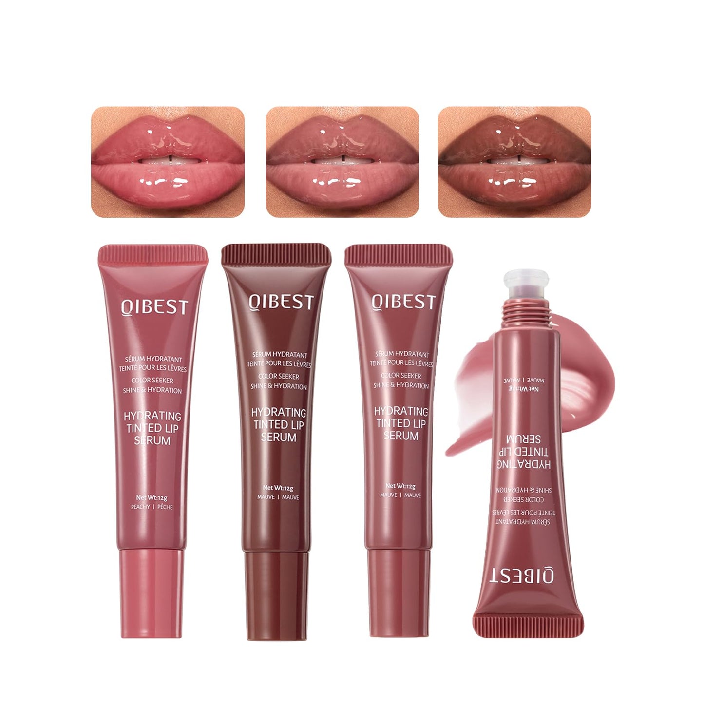 DENESTUP 3 Colors Hydrating Lip Gloss Lip Jam, High Shine Glass Finish Glossy Plumping Nude Colors Lipgloss, Lip Jelly Liquid Lipstick for Women