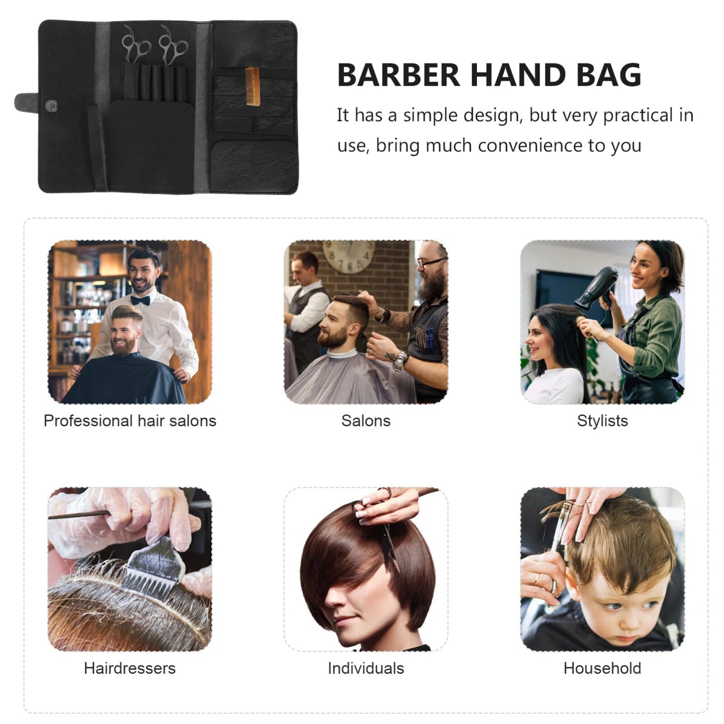 Hair scissor storage organizer Scissors Bag Barber Leather Pouch Case Foldable Hairdressing Tool Holder Bag for Scissors Shear Hair scissor container Comb leather barber scissors case
