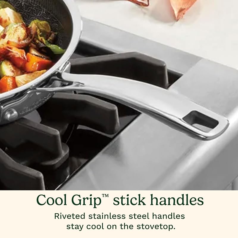 5-Quart Sauté Pan with Hybrid Stainless Steel & Ceramic Surface – Oven Safe, Induction Ready (FPS33-30H) Variation: 5-quart Saute Pan