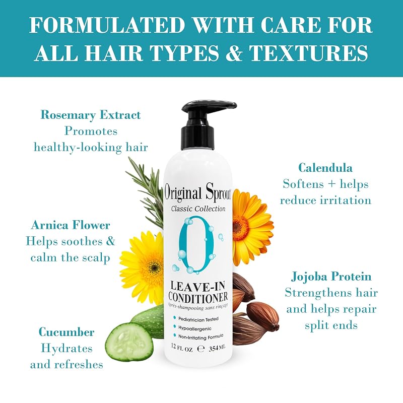 Leave-In Conditioner for Dry, Frizzy Hair - 12 fl oz (Pack of 1) Original Sprout