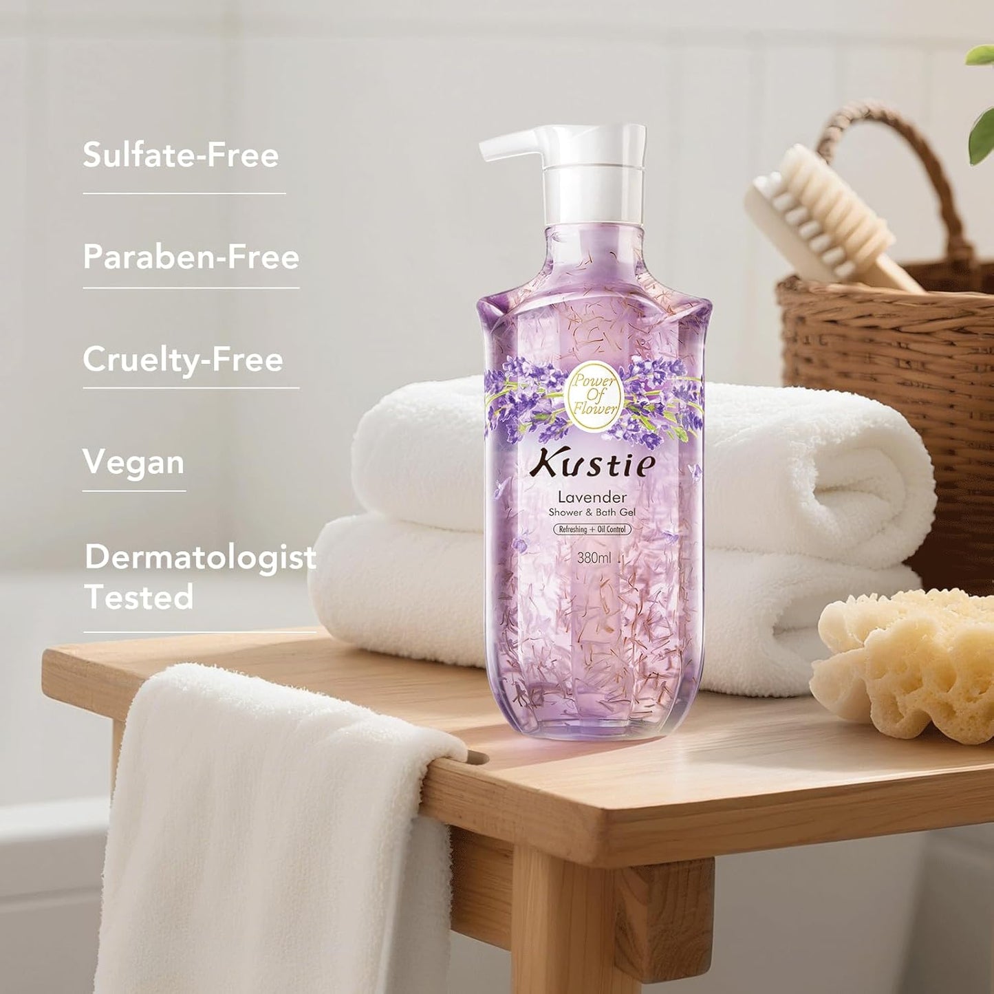 Rose Oil Anti-Aging Body Wash with Real Petals | Deep Moisturizing Shower Gel for Dry Skin, 16.9 fl oz