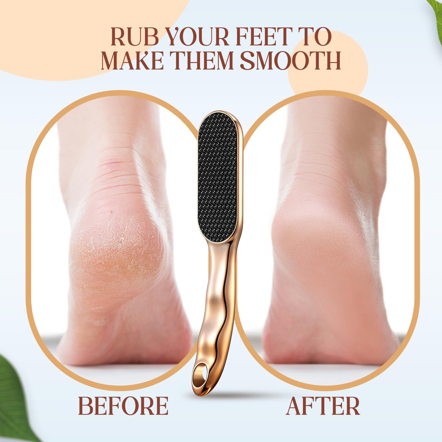 Lanties Hard Skin Remover Nano Glass Foot File, Veins Grain Foot File, Professional Foot Care Tools, Pedicure Tool for Smooth Feet, Safe and to Remove Hard Skin and Dead Skin Foot Scrubber(Gold)