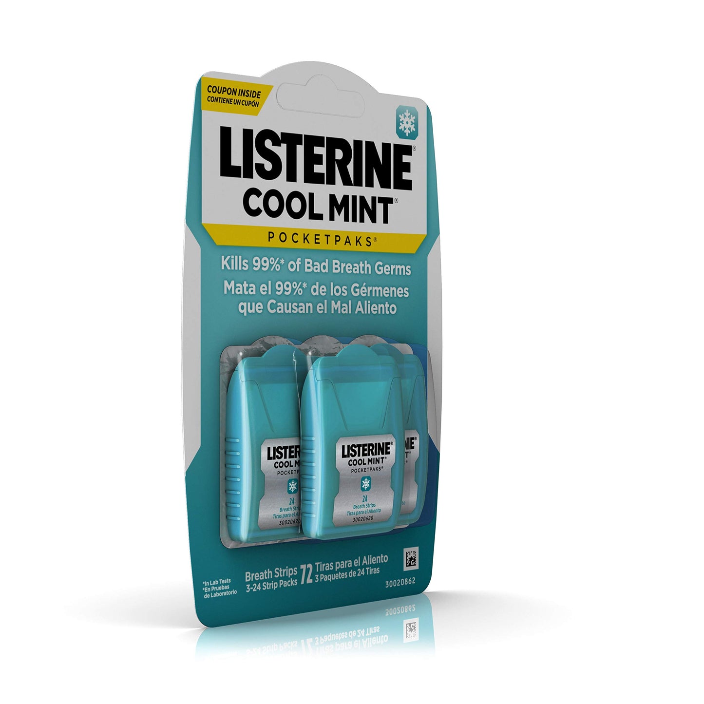 Listerine Pocketpaks Breath Strips, Cool Mint, 72 Count (Pack of 1)