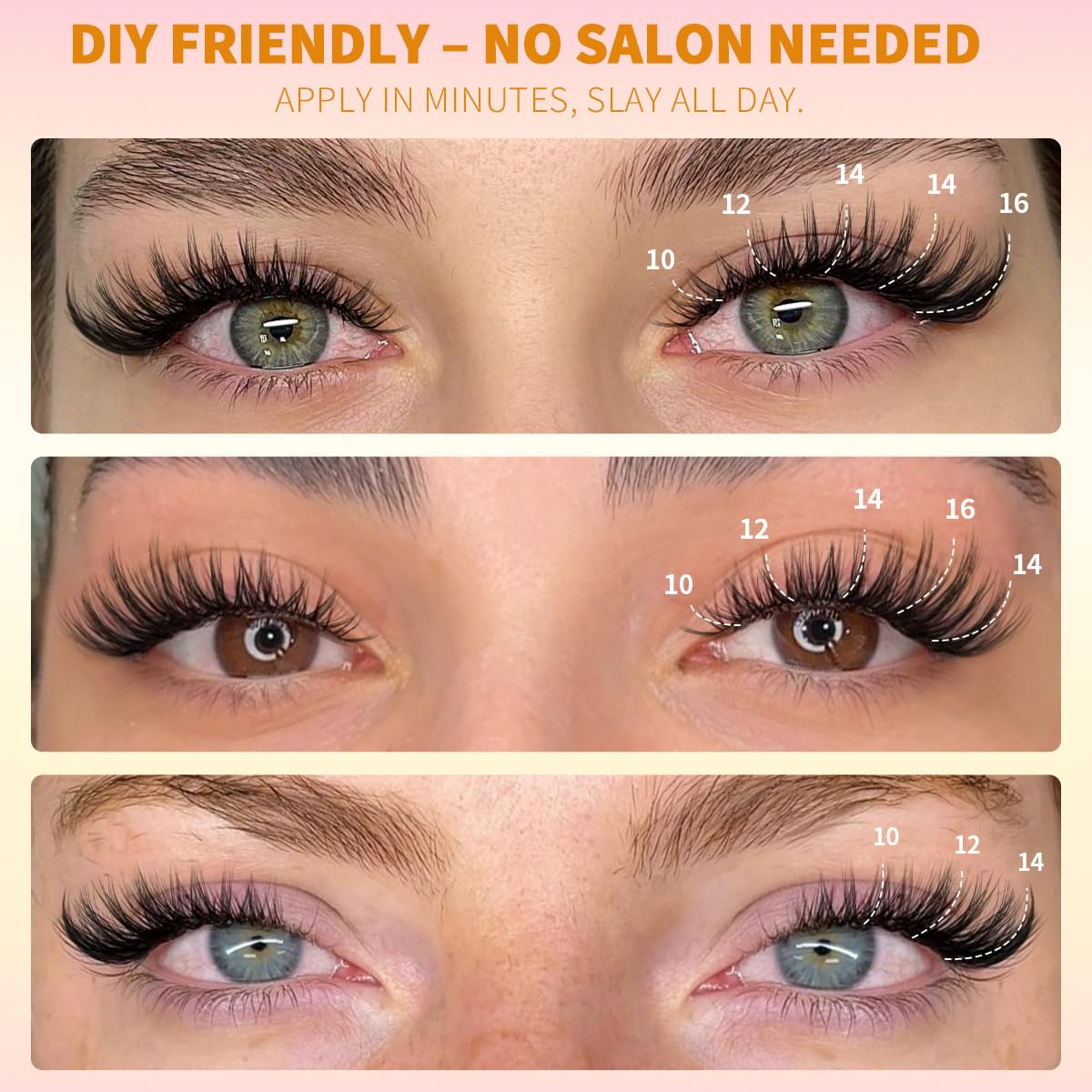 Wispy Lash Clusters Natural 10-16mm Cluster Eyelash Extensions DIY Individual Lashes Extensions Double Clusters Lash Soft Lightweight Eyelash Cluster