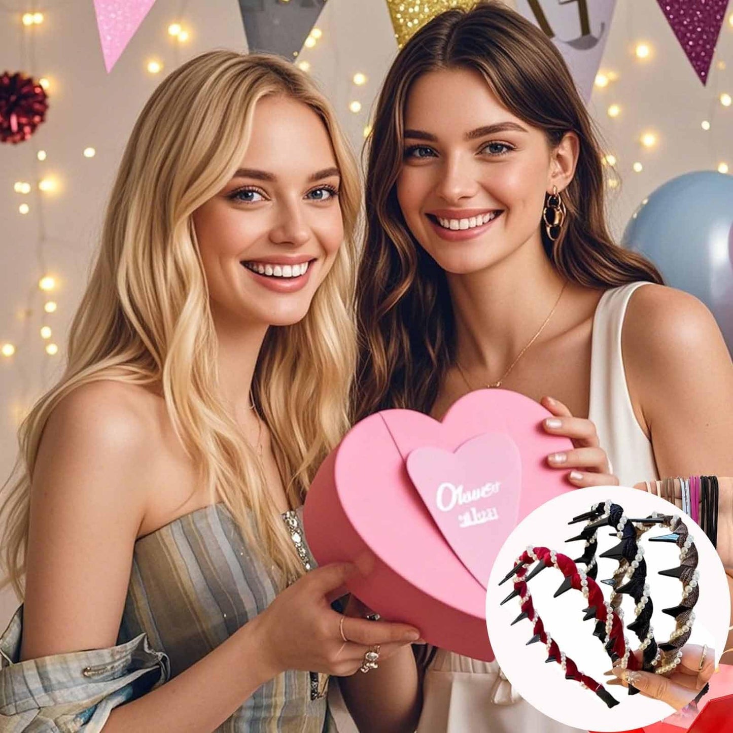 Vintage High Cranium Artificial Pearl Hairband, Bridal Hair Hoops Rhinestones Hair Accessories, Hairs Bands with Teeth Hoop, Fashion Wide Beaded Bling Head Band, Knotted Headband for Women Girls(Red)