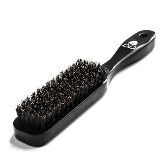 Beardoholic Beard Brush Black - 100% Boar Bristles and Durable Bamboo Handle - Removes Tangles, Beard Dandruff, Ingrown Hairs and Detangles Loose Hairs with Ease - Long Lasting