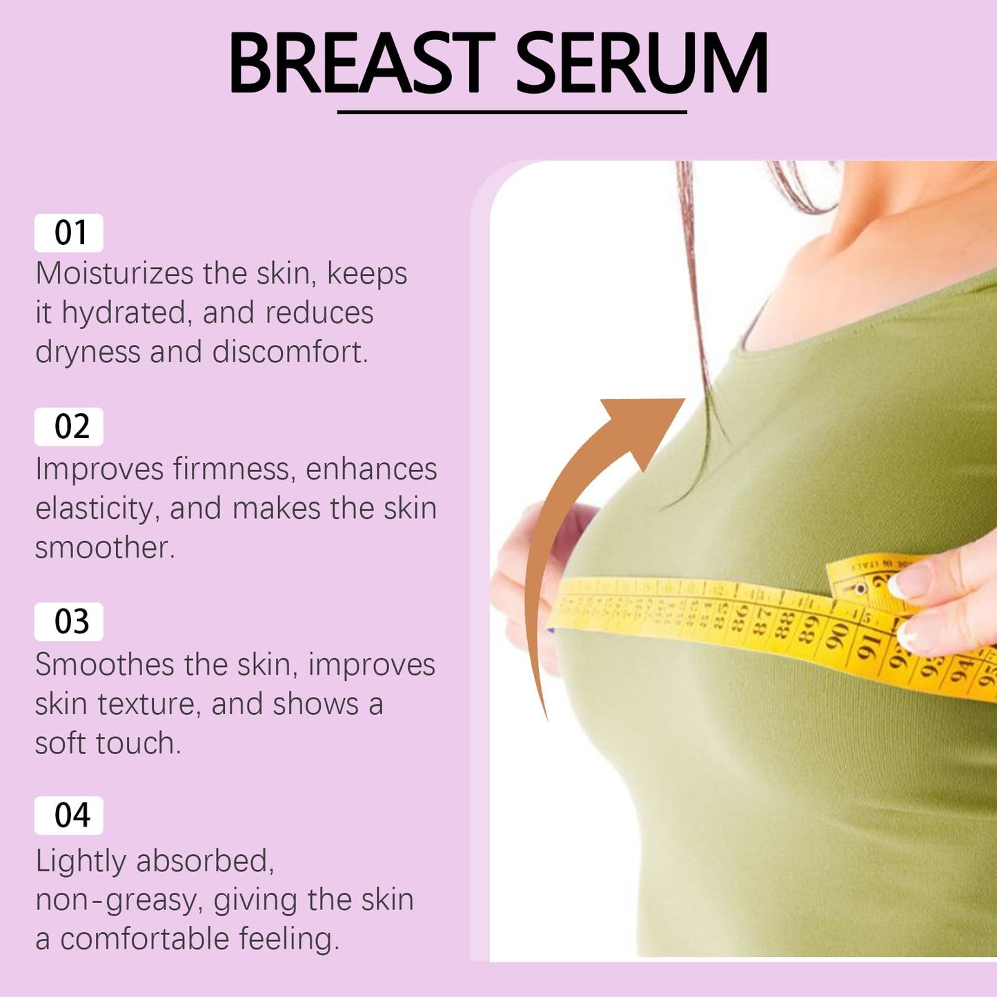 Eclaro Breast Firming Serum with Acai and Dragon Fruit, Deep Moisturizing, Antioxidant Boost, 90ml/3 FL.OZ (1pcs)