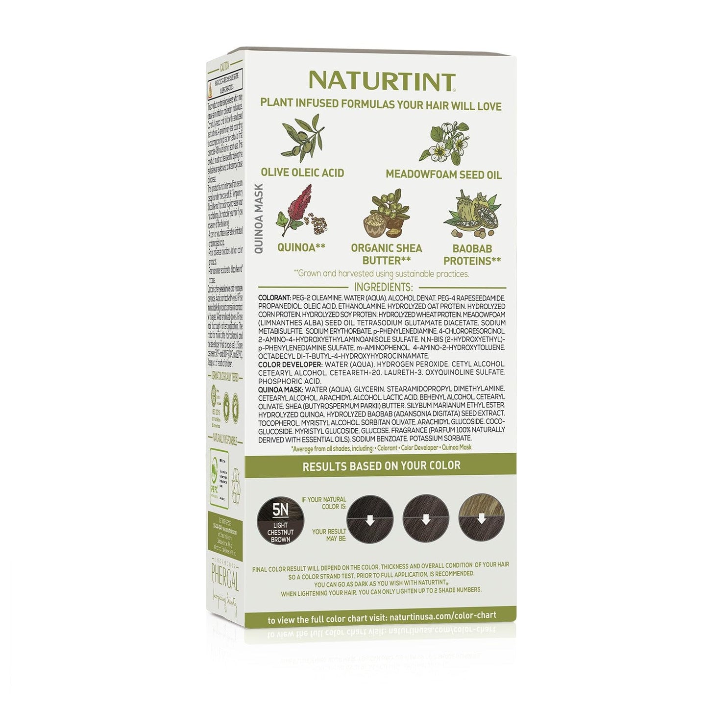 Naturtint 5N Light Chestnut Brown Permanent Hair Color (Pack of 1), Ammonia Free, Vegan, Cruelty Free, up to 100% Gray Coverage, Long Lasting Results (Packaging may vary)