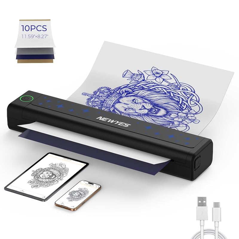 NEWYES Tattoo Stencil Printer – Wireless Portable Thermal Printer Kit