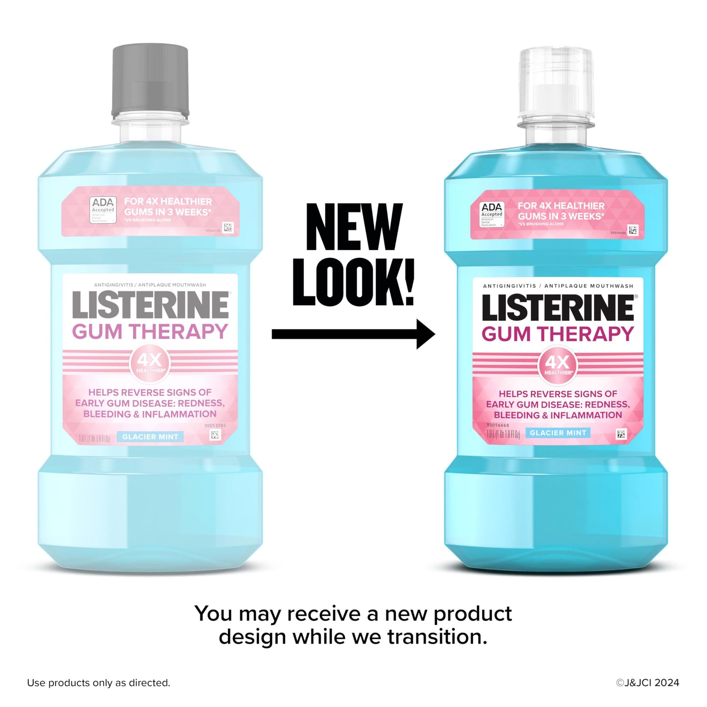 Listerine Gum Therapy Antiplaque & Anti-Gingivitis Mouthwash, ADA Accepted Oral Rinse Helps Reverse Early Gingivitis Signs Like Bleeding Gums, 4X Healthier Gums in 3 Weeks vs Brushing Alone, Mint, 1 L