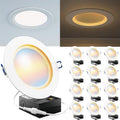 Sunco 6 Inch Slim Recessed LED Downlight with Night Light - 5CCT, 12 Pack, Plug-in Junction Box
