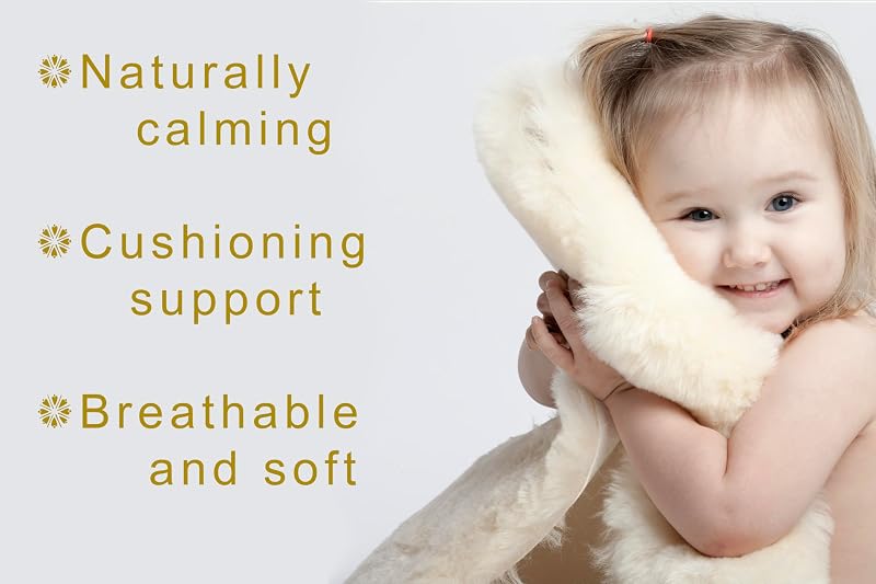 New Zealand Baby Sheepskin Rug – Amber Wool, 34-36 in, 1 in Trim, OEKO-TEX
