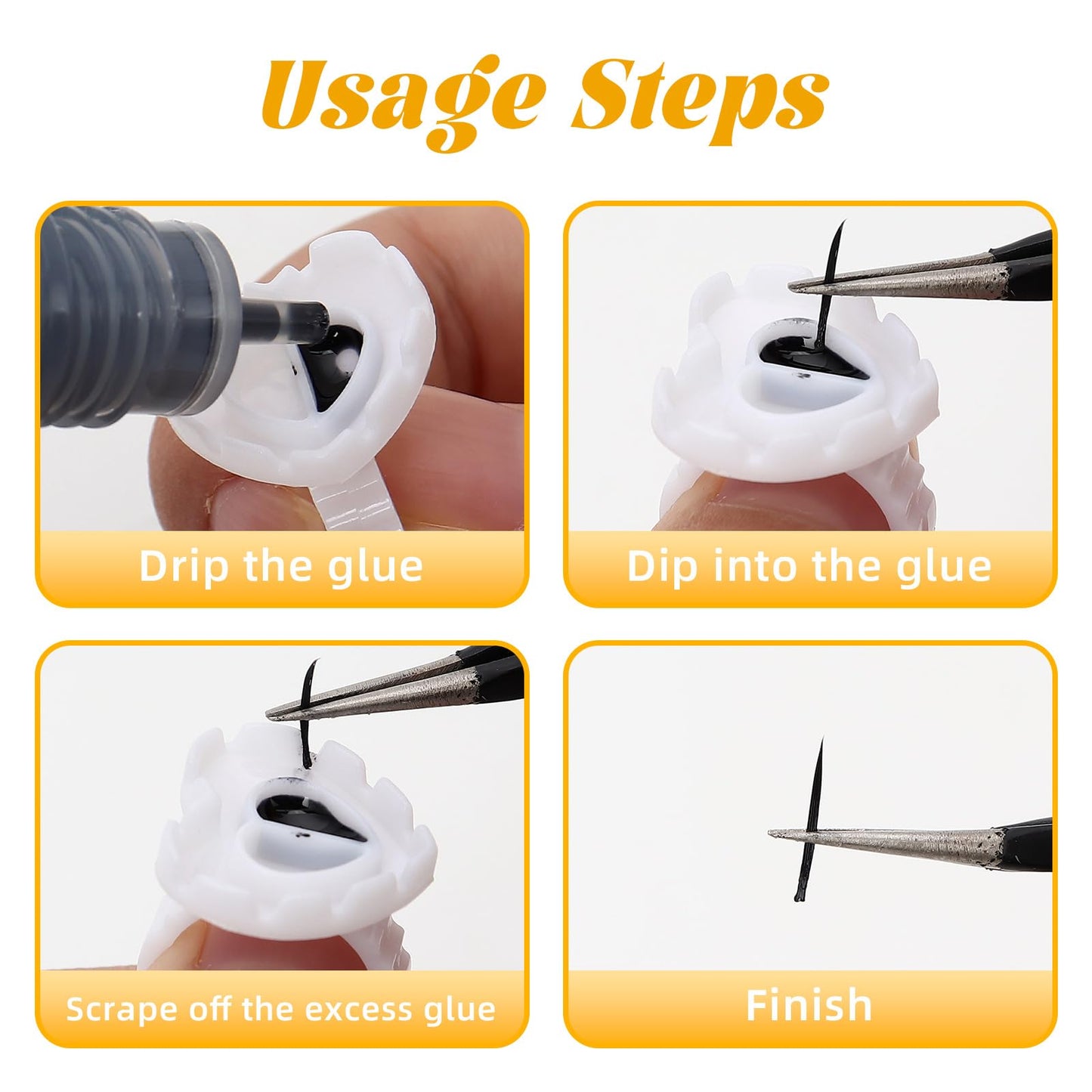 300PCS White Glue Rings for Eyelash Extension,Lovely Heart Shape Rings for Lashes,Disposable Lash Glue Holder for Lash Extension Makeup Plastic Nail Supplies (White-h, Heart - shaped)