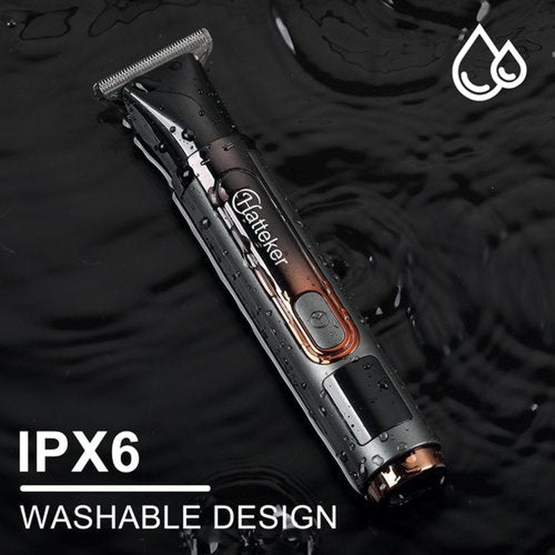 Hatteker Upgraded Mens Electric Back Shaver Body Grooming kit Body Trimmer Facial,Arm,Chin Beard Trimmer Cordless Hair Clipper with Adjustable Extension Handel Waterproof LED Display