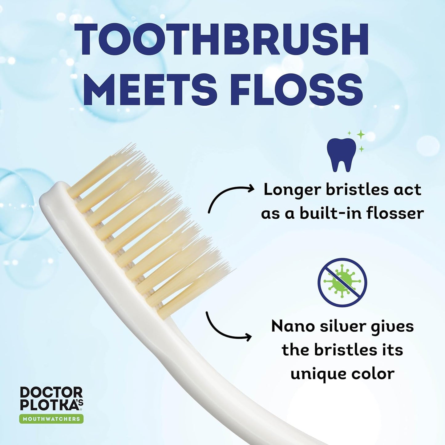 Soft Flossing Toothbrush for Sensitive Teeth - MOUTHWATCHERS Travel Toothbrush 4-Pack