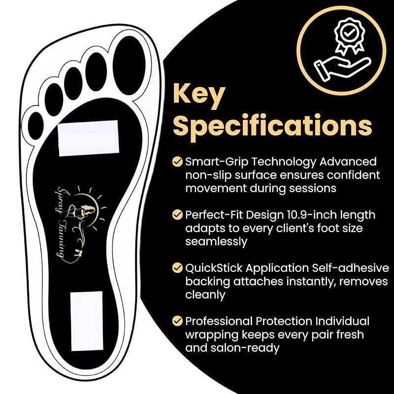 Disposable Spray Tan Feet Pads 120 Pairs – Hygienic Self-Adhesive Protectors for Salons & Home