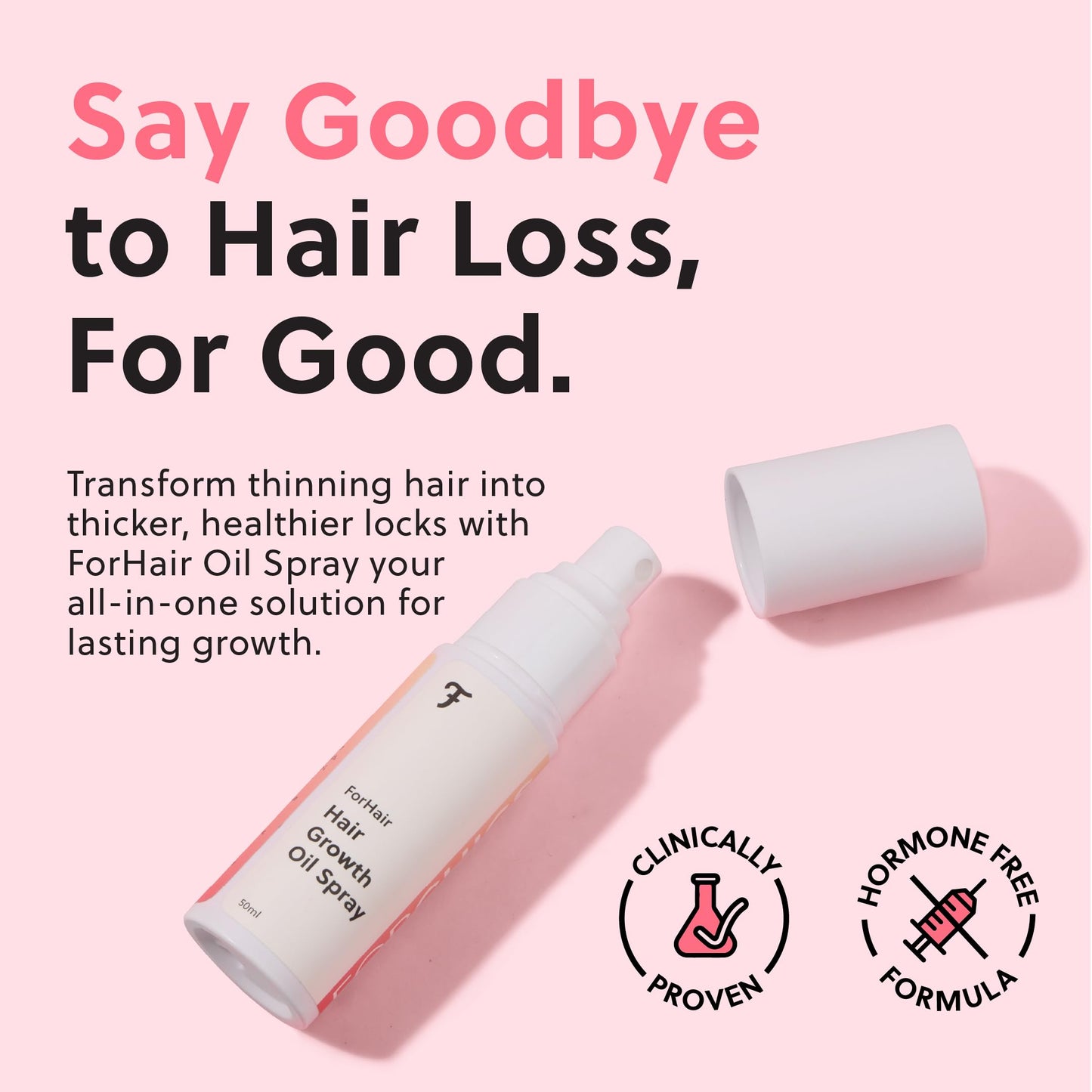 ForHair Advanced Hair Growth Serum for Scalp – Strengthens, Thickens & Accelerates Hair Growth- Non-Greasy, Hormone-Free, Fast-Absorbing Formula – Fights Hair Thinning & Hair Loss – 50ml