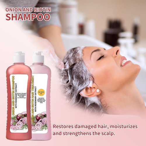 Onion Biotin and Rosemary Shampoo, Onion Rosemary Shampoo Set for Soft Hair & Shine for Hair Growth, Hair Loss and Thinning Hair, for All Hair Types