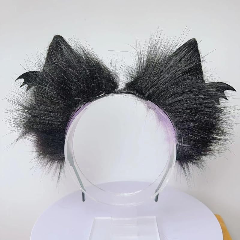 Punk Cat Ears Headband - Variation: Bl Bow Si Bell Love Pu Gem Bp - Cosplay Accessory