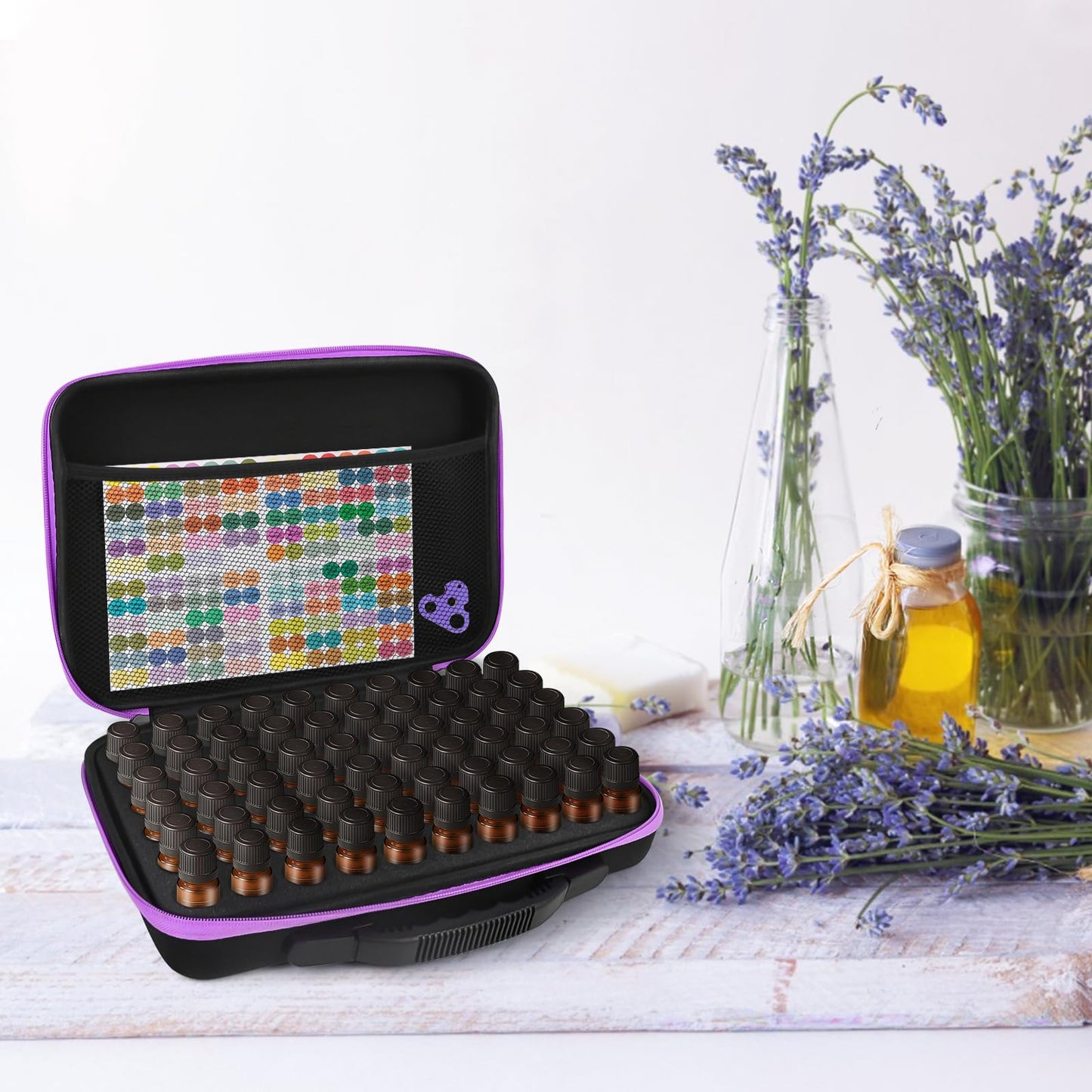 Essential Oil Storage Organizer,60 Bottle Essential Oils Case, Essential Oils Holders Organizer Essential Oil Bag Holds 5-15ml Oils Bottle,Compatible with do Terra,Young Living,Vallejo,Army Painter