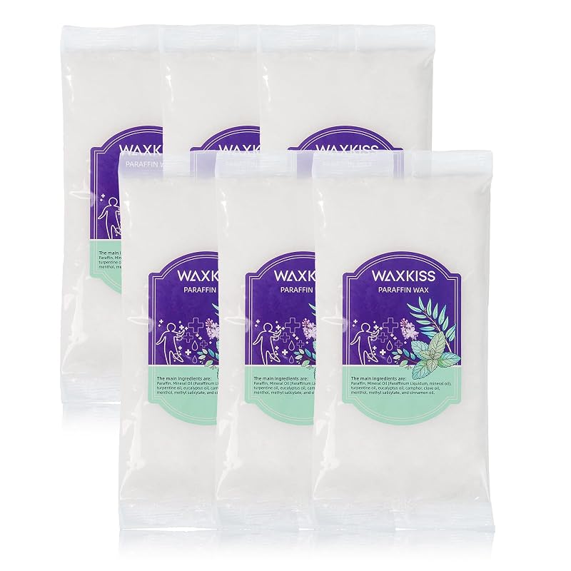Paraffin Wax for Hands & Feet - 6 Pack Peppermint Cinnamon Scented for Spa & Home Use