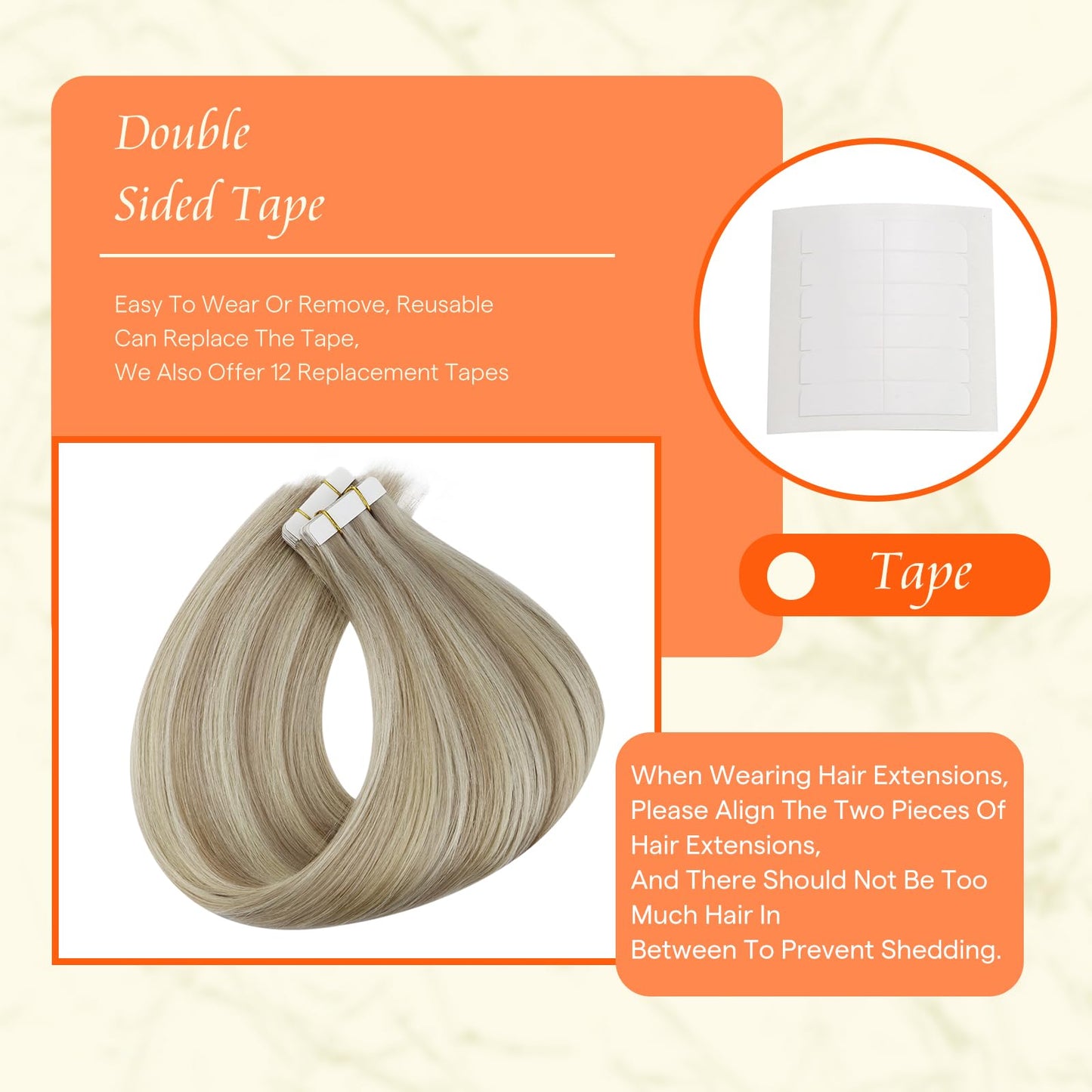 Full Shine Tape in Hair Extensions Human Hair 18 Inch Remy Human Hair Tape in Extensions Color 18/613 Ash Blonde Highlight with Platinum Blonde Invisible Hair Extensions Tape Ins 20Pcs 50Grams