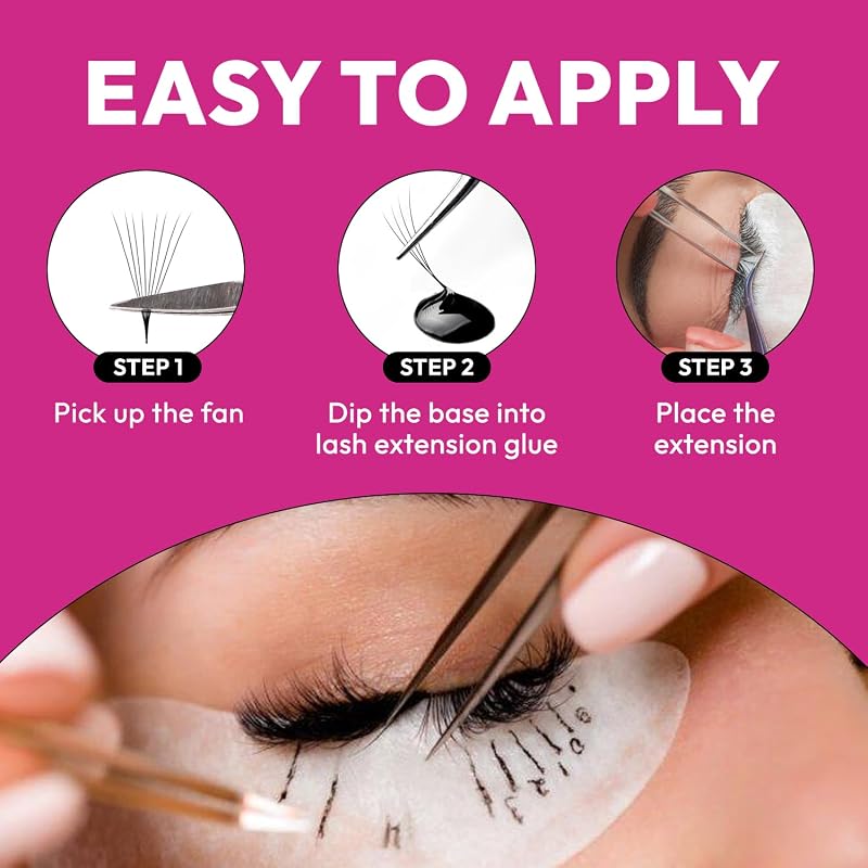 Premade Lash Fans 16D D 12mm - 0.03mm, 480–530 Case, Natural Fluffy Eyesy Lash Promade