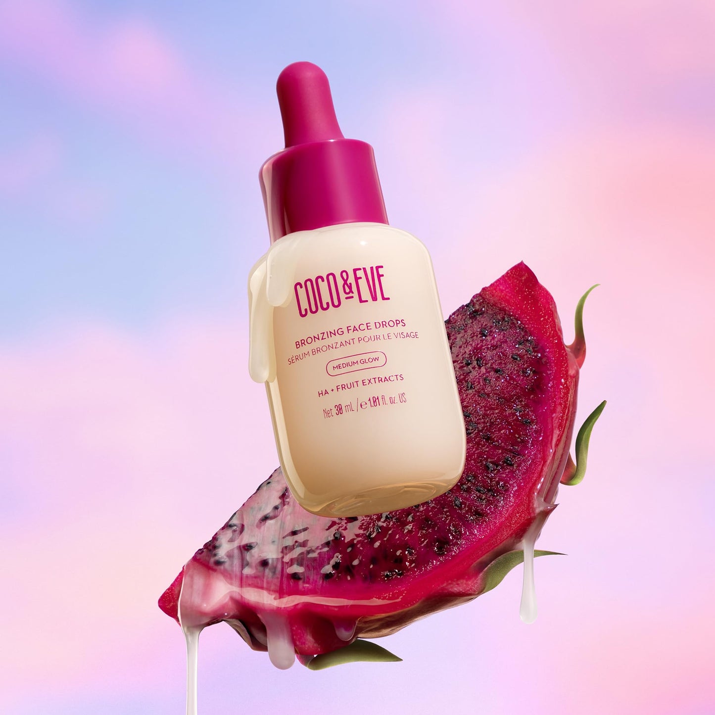 Coco & Eve Sunny Honey Bronzing Face Tanning Drops (Medium Glow) for Natural Self Tanning Hydrating Hyaluronic Acid. Gradual Face Tanning Serum. Indoor Sunless Moisturizing Self Tanner (1 fl oz)