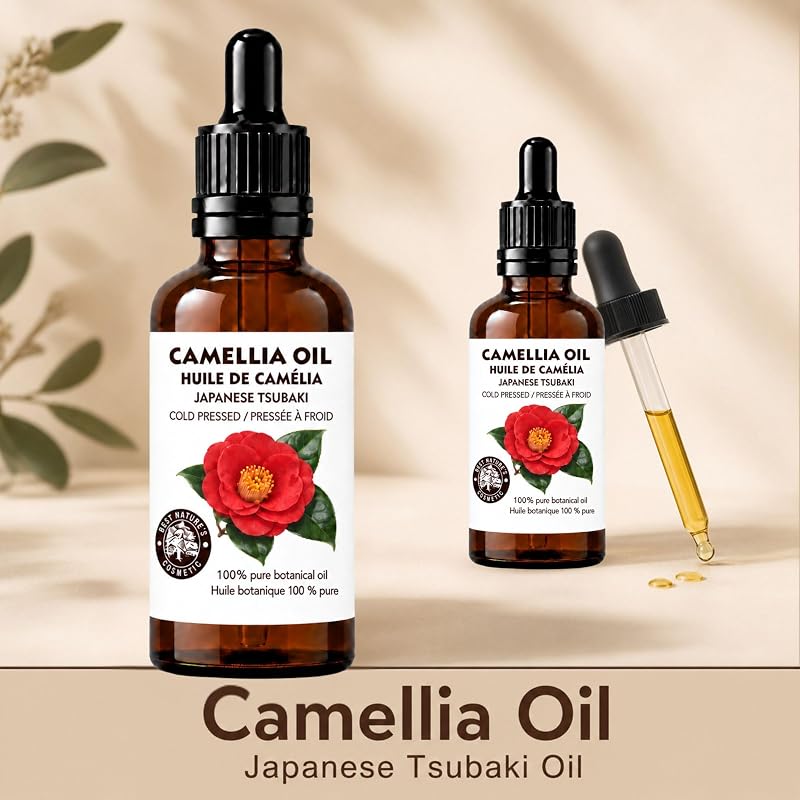 Camellia Oil for Hair & Skin - 2 Fl Oz (60 ml) 100% Pure Japanese Tsubaki Cold-Pressed