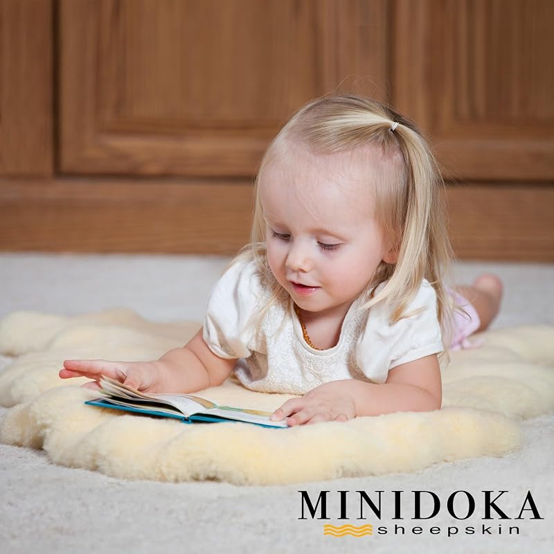 New Zealand Baby Sheepskin Rug – Amber Wool, 34-36 in, 1 in Trim, OEKO-TEX